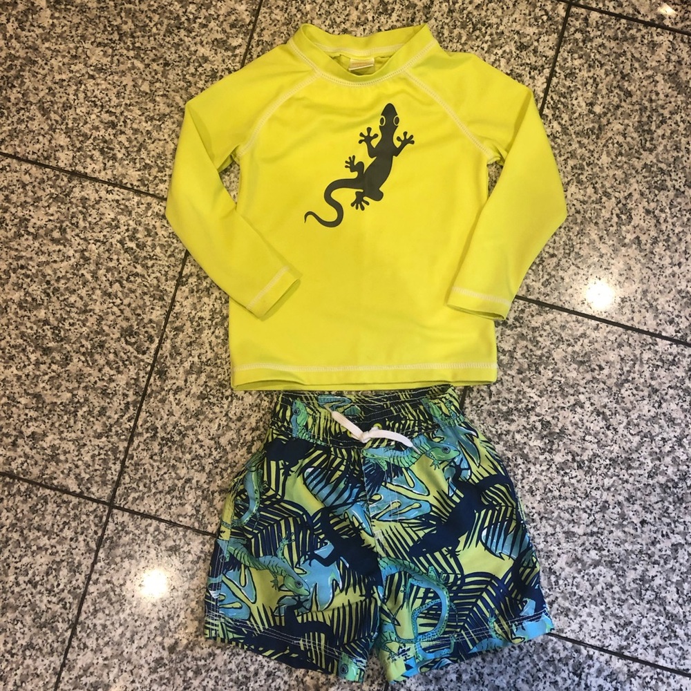 Gymboree bathing suit and rash guard size 24 mos